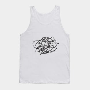 Thought Pattern Thinking Scribble - Black Tank Top